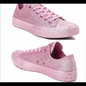Womens Pink Glitter Converse